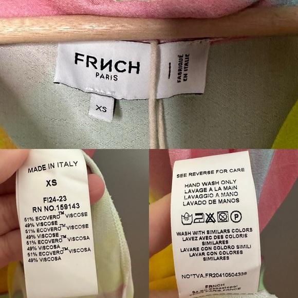 FRNCH Galiena Multicolor Stripe Midi Dress NEW Size XS - Picture 9 of 13